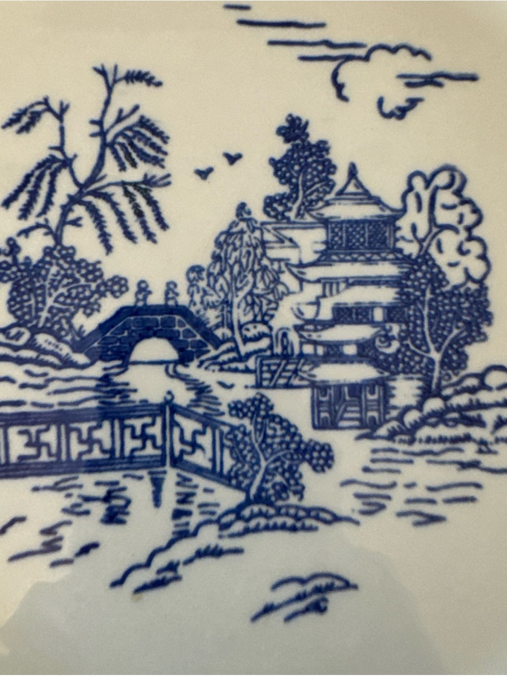 Blue and White Scenic Ceramic Dinner Plate - Classic Transferware - Picture 3 of 6